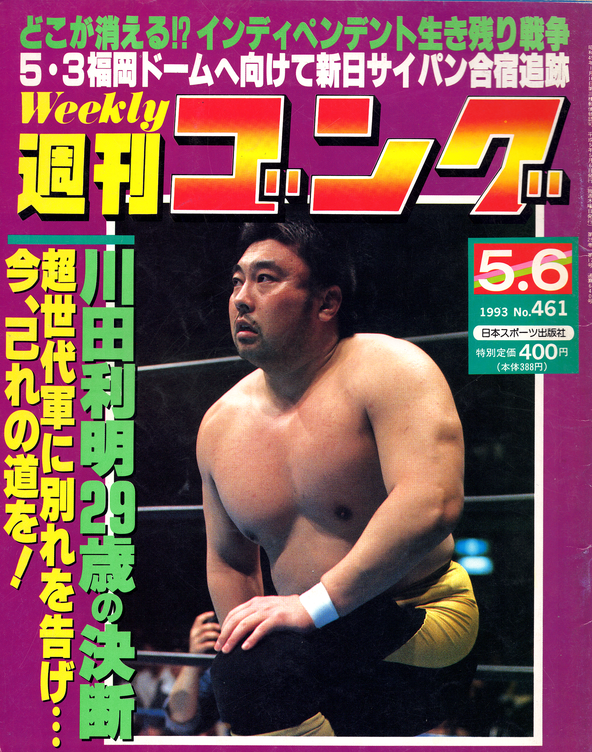 週刊ゴング No.461の表紙と目次 | 1993年（平成5年）5月6日発行